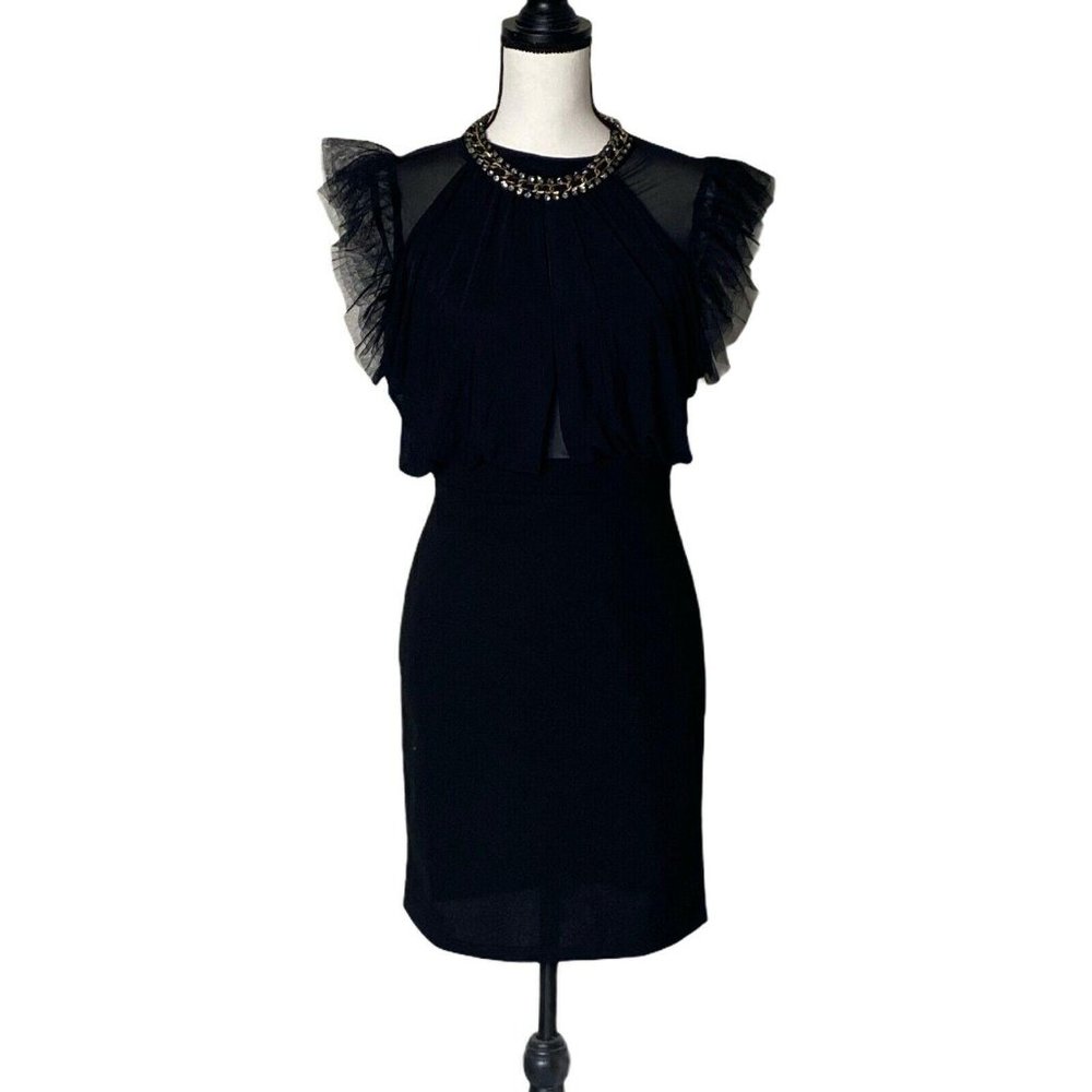 Haute Monde Women's Black Bodycon Cocktail Dress